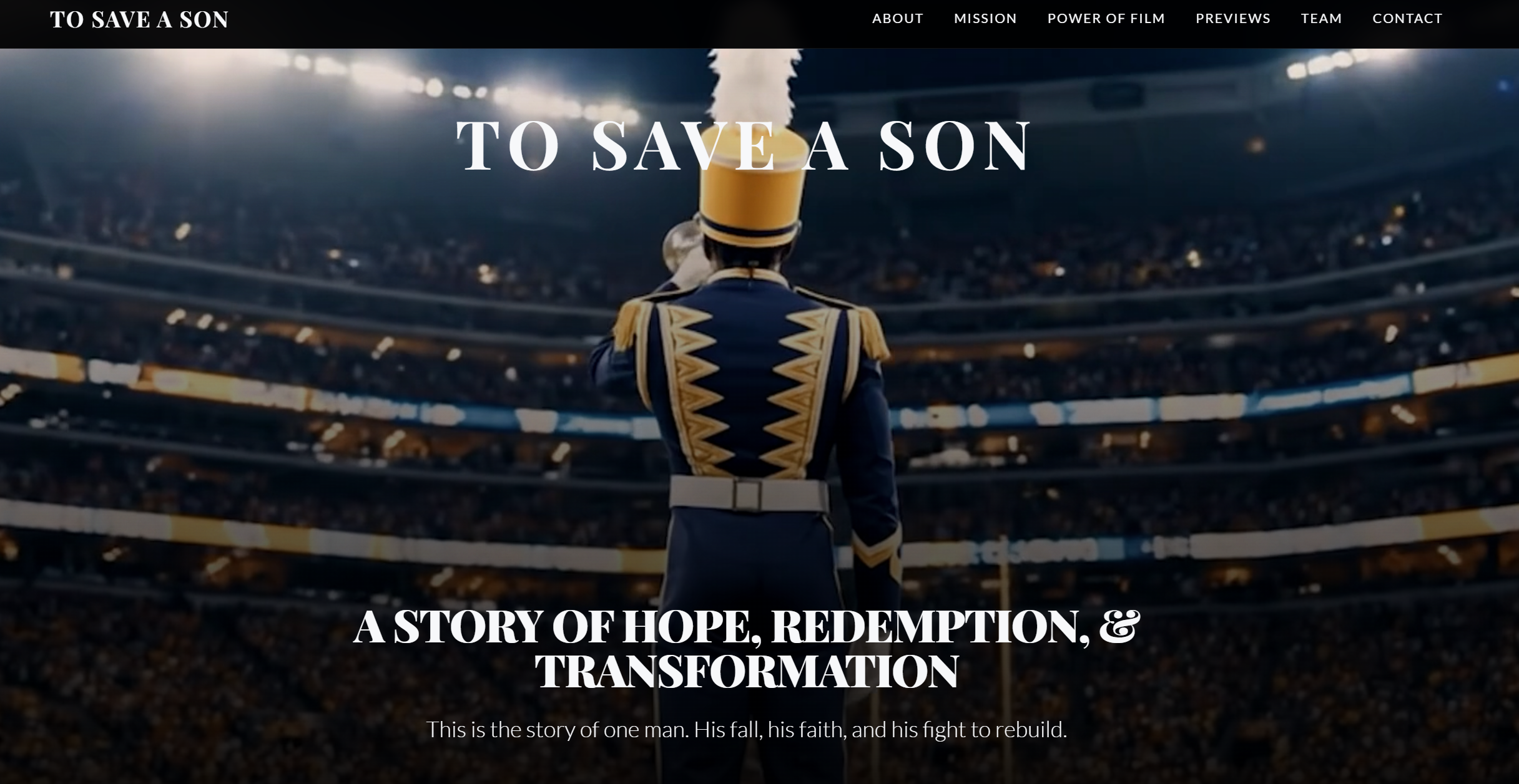 To Save A Son title artwork featuring a lone figure in a stadium